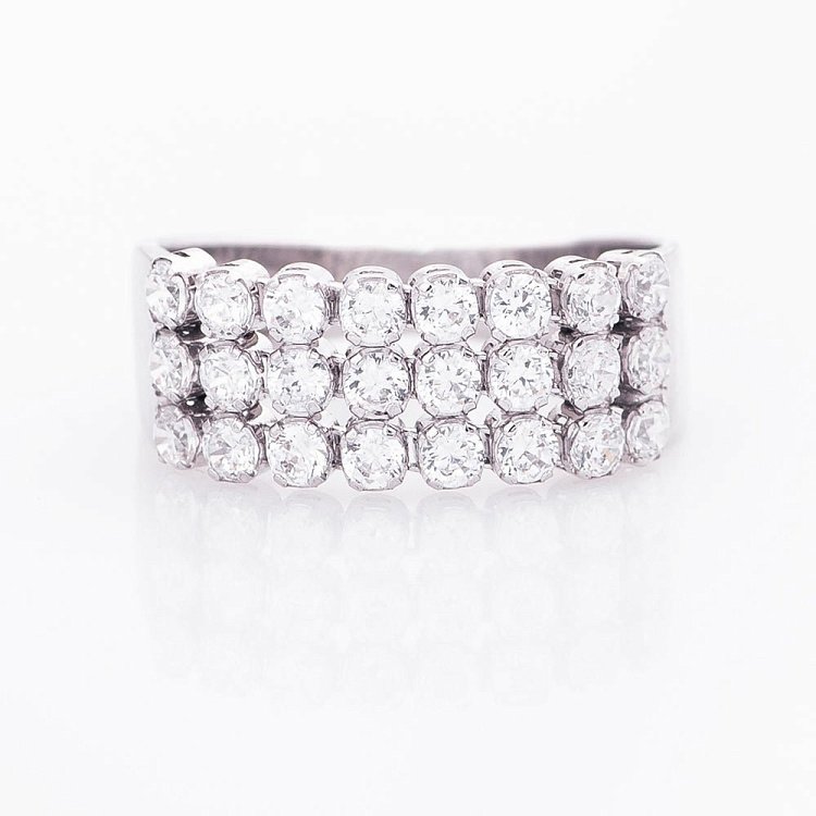 Золота каблучка з фіанітами к05048 від ювелірного магазину Онікс - 2