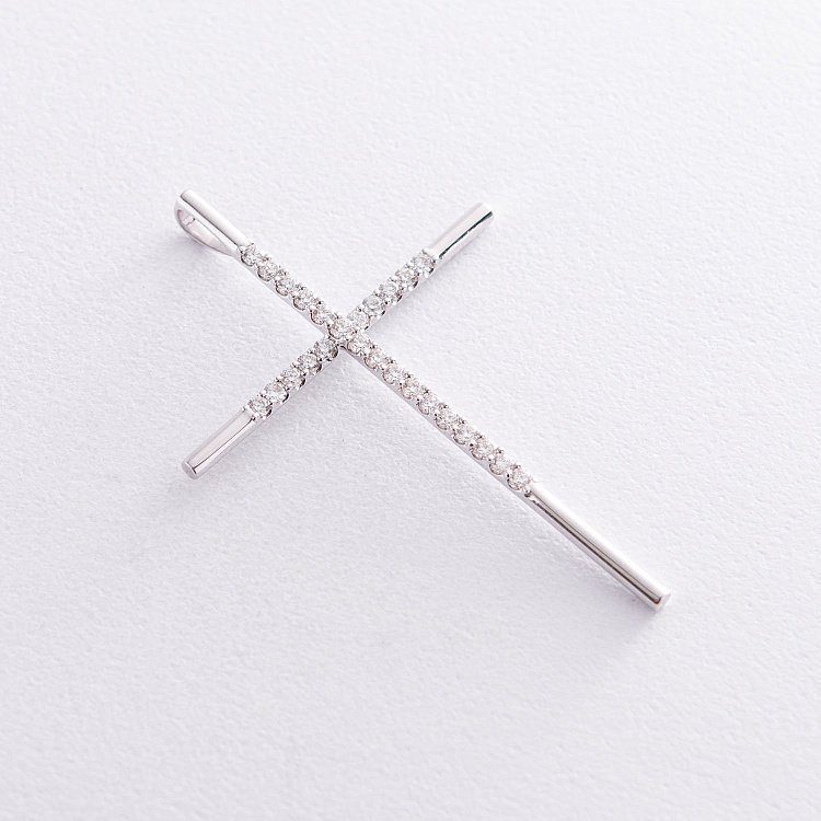 Золотий хрест з діамантами п542 від ювелірного магазину Онікс