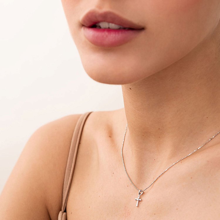 Золотой крестик с бриллиантом пб0257y от ювелирного магазина Оникс - 1