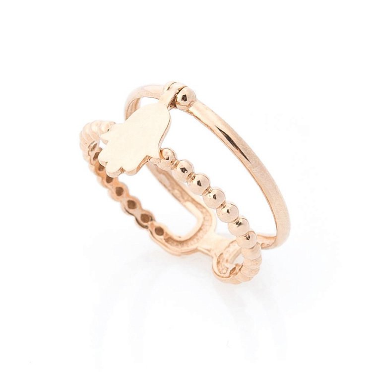 Золота каблучка "Хамса" к05533 від ювелірного магазину Онікс - 2