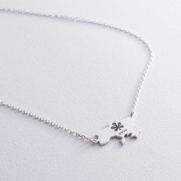 Серебряное колье "Украина - Герб Вашего города" 181212герб от ювелирного магазина Оникс - 9