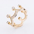 Золотое кольцо "Корона" (фианиты) к04765 от ювелирного магазина Оникс - 2