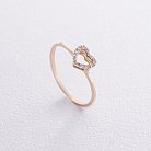 Кольцо "Сердечко" с бриллиантами (желтое золото) кб0509z от ювелирного магазина Оникс