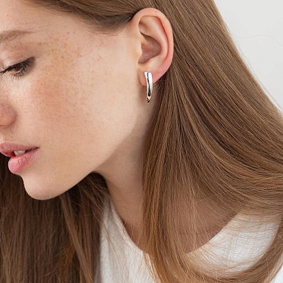 Серебряные серьги "Минимализм" на английской застежке 122769