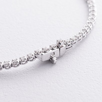 Браслет Теннис в белом золоте с белыми бриллиантами бб0056lg №3