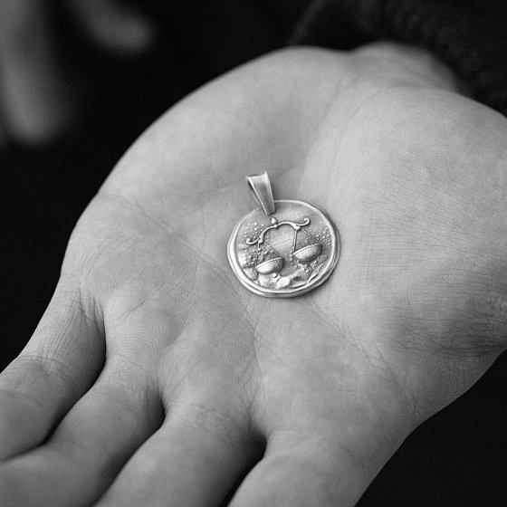 Серебряный кулон "Знак зодиака Весы" 133221терези №5