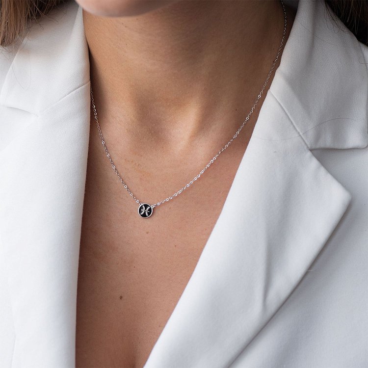 Серебряное колье "Знак зодиака Рыбы" 18974риби от ювелирного магазина Оникс - 1