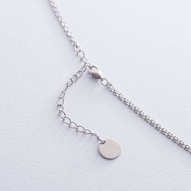 Подвійне срібне кольє "Зірочки" з фіанітами 18945 від ювелірного магазину Онікс - 2