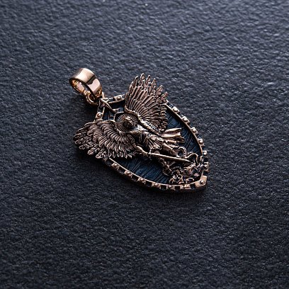 Золотий кулон "Архангел Михаїл. Молитва" (можливе індивідуальне гравіювання) п03807 №6