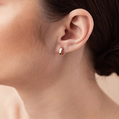 Сережки - кільця в червоному золоті с08435 №4