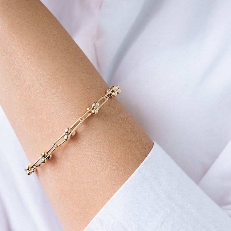 Браслет "Фантазія" в жовтому золоті б04633 від ювелірного магазину Онікс - 3