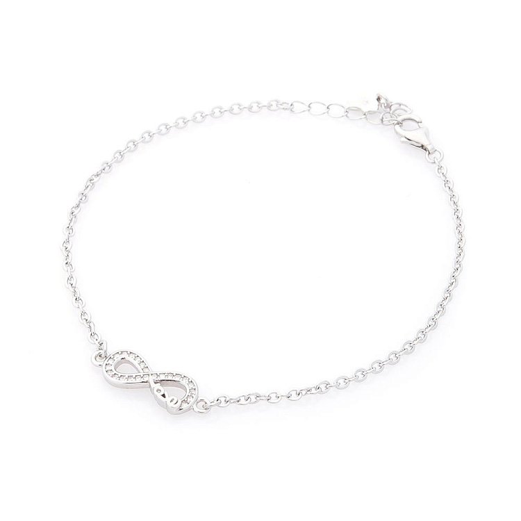 Серебряный браслет со знаком "Бесконечности" (фианиты) 141282 от ювелирного магазина Оникс