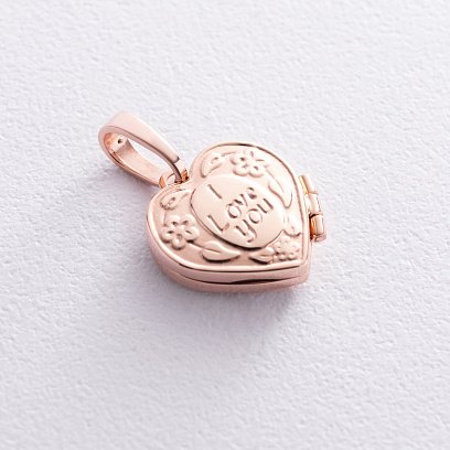 Подвеска для фото "Сердечко" в красном золоте п00934