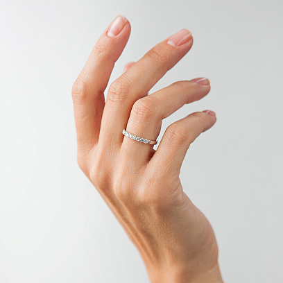 Золота каблучка з діамантами кб0614cha №4