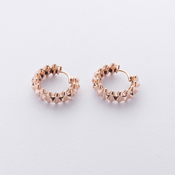 Серьги - кольца "Gemma" в красном золоте с08701 №3