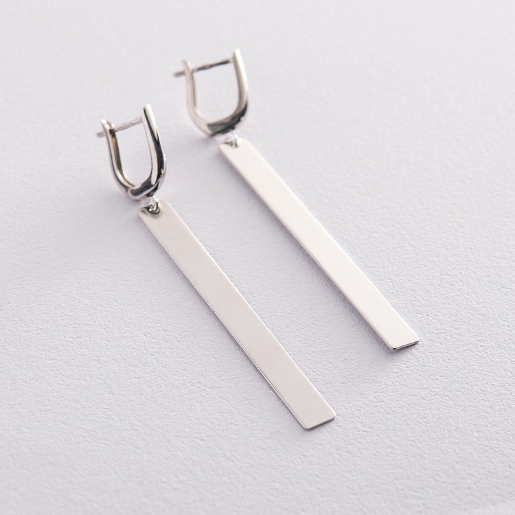 Серебряные серьги "Лаконичность" 122598 от ювелирного магазина Оникс - 3