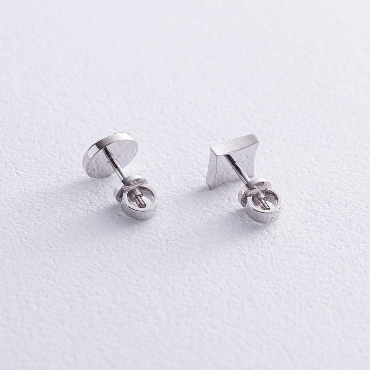 Асиметричні золоті сережки - пусети "Конюшина" (емаль) 311631100 від ювелірного магазину Онікс - 3