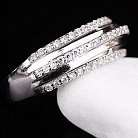 Серебряное кольцо с фианитами Украина (родий) 111285 от ювелирного магазина Оникс