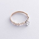 Золотое помолвочное кольцо c сердечками (фианит) к07643 от ювелирного магазина Оникс - 4