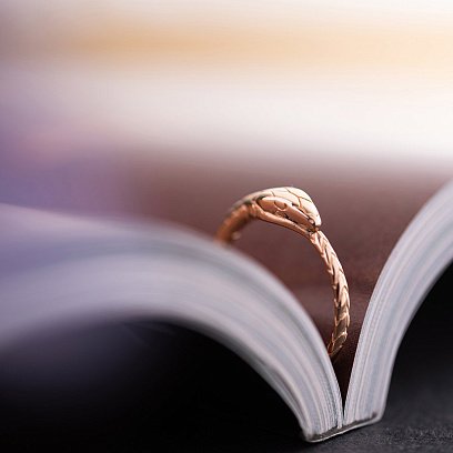 Золота каблучка "Змій Уроборос" к07037 №15