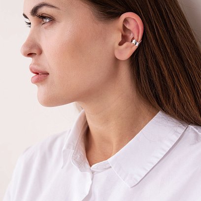 Срібна сережка - каффа 123017 №8