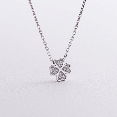 Золотое колье "Клевер" с бриллиантами 738551121