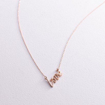 Колье "Love" в красном золоте кол02265 №6