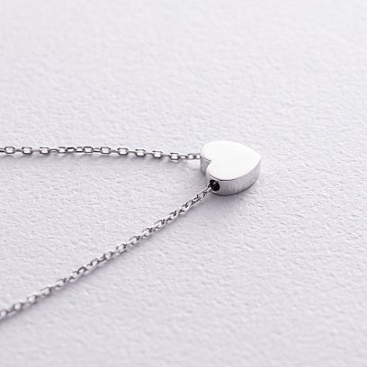 Кольє "Сердечко" в білому золоті кол01253 №10