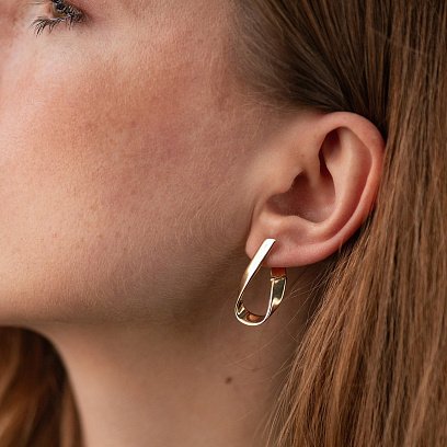 Сережки "Alicia" у жовтому золоті с08750 №3