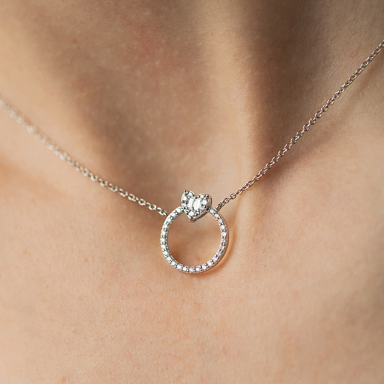 Золотое колье "Сердечко" с бриллиантами колб0178ca от ювелирного магазина Оникс - 3