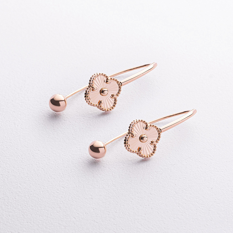 Серьги "Клевер" в красном золоте mini с09700 от ювелирного магазина Оникс - 1