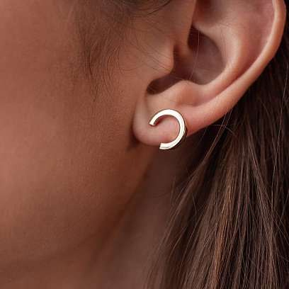 Сережки - пусети "Мерилін" у жовтому золоті с08178 №2