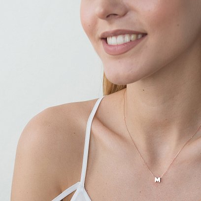 Кольє з буквою "О" в червоному золоті кол01256О №6