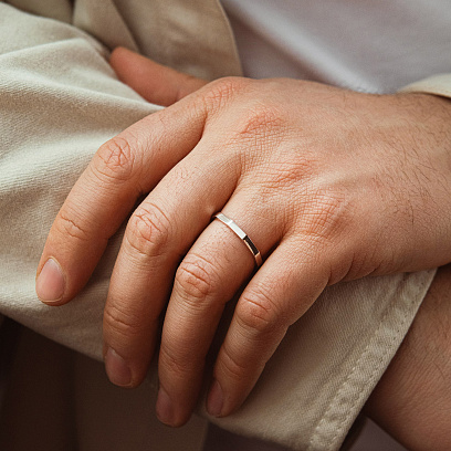 Кольцо в белом золоте к08387 №2