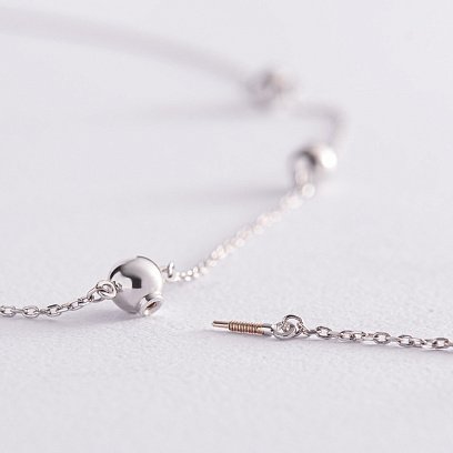 Кольє - краватка "Кульки" в білому золоті (2 в 1) кол02231 №7