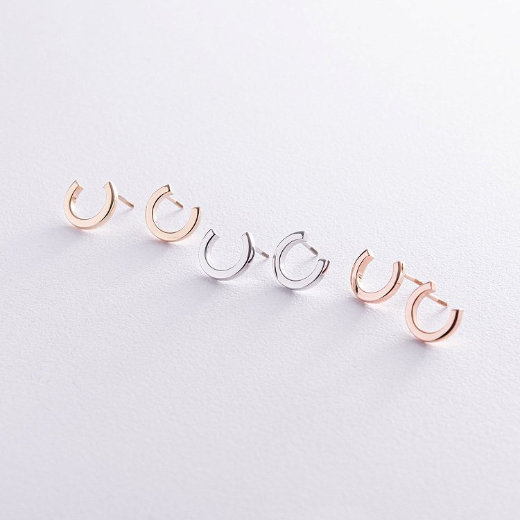 Сережки - пусети "Мерилін" у жовтому золоті с08178 від ювелірного магазину Онікс - 8