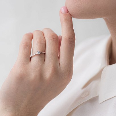 Золотое кольцо - трансформер "Цветочек" с бриллиантами к266 №5