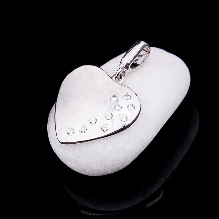 Золотая подвеска "Сердечко" с фианитами п01970 от ювелирного магазина Оникс