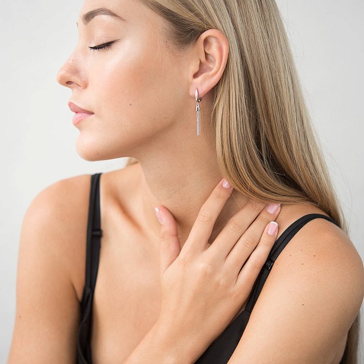 Срібні сережки без каміння 122250 від ювелірного магазину Онікс - 3