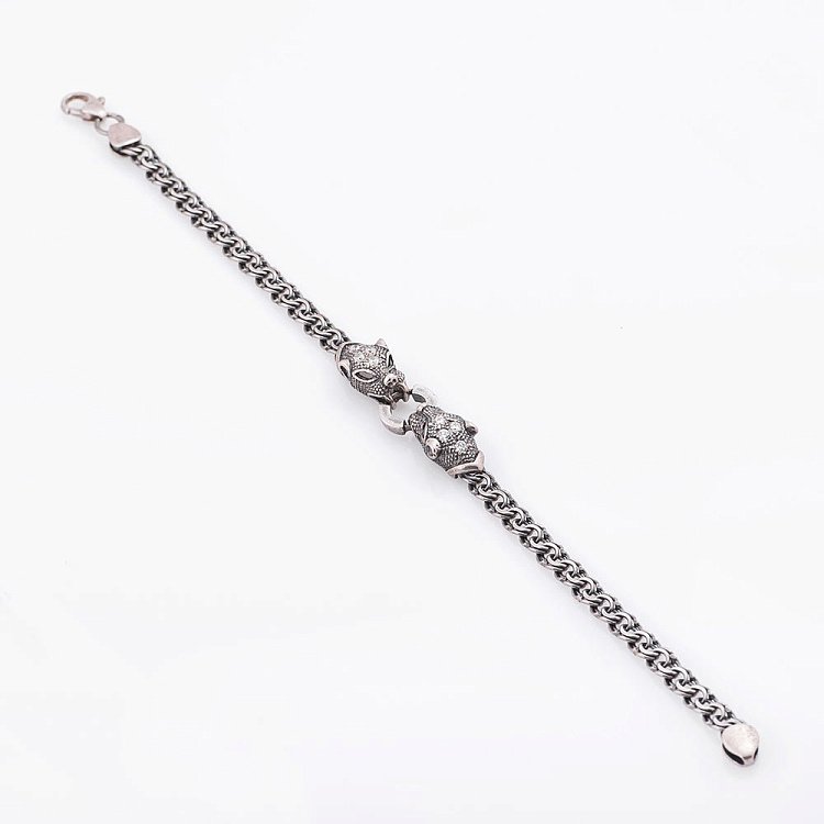 Серебряный браслет "Пантера" (фианит) 14426 от ювелирного магазина Оникс - 2