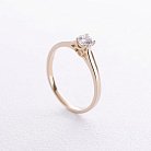 Золотое помолвочное кольцо c сердечком (фианит) к07989 от ювелирного магазина Оникс - 3