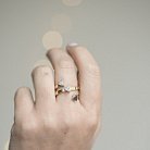 Золотое кольцо с фианитами "Стрелы" к05377 от ювелирного магазина Оникс - 2