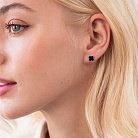 Золоті сережки - пусет "Конюшина" (емаль) 500047Bч от ювелирного магазина Оникс - 4