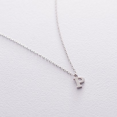 Срібне кольє з буквою Р 18972б