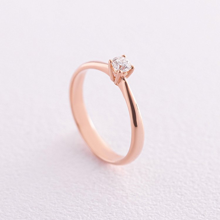 Помолвочное золотое кольцо с бриллиантом 25052421 от ювелирного магазина Оникс