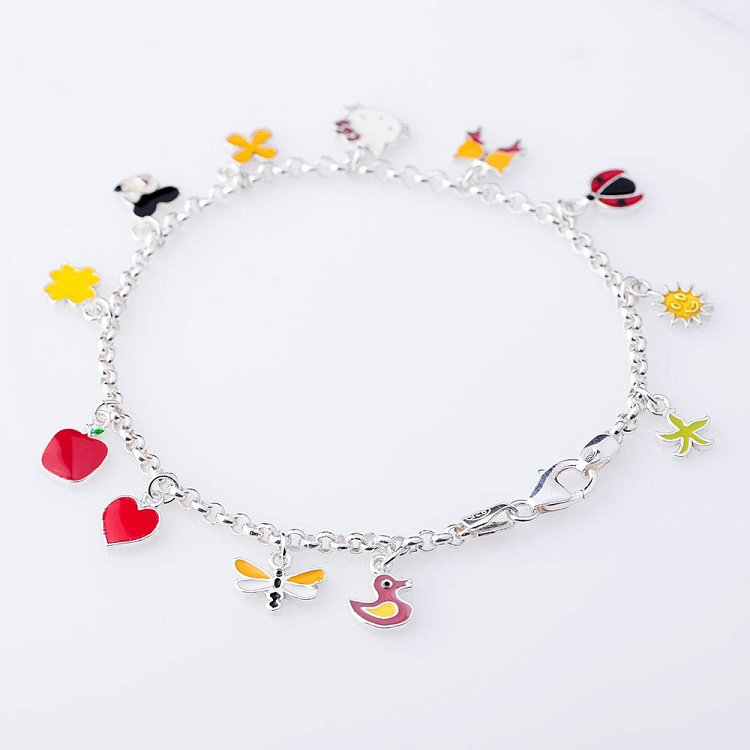 Срібний браслет з емаллю 14643 від ювелірного магазину Онікс