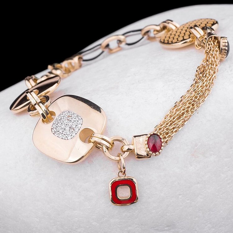 Жіночий браслет з фіанітами б01920 від ювелірного магазину Онікс - 1