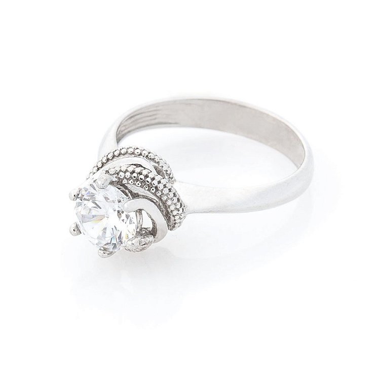 Золота каблучка з фіанітами к01865 від ювелірного магазину Онікс - 1