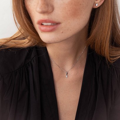 Золоті сережки - пусети (фіаніт) с05851 №2