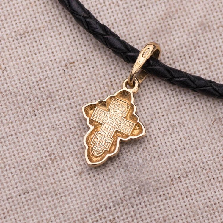 Серебряный православный крестик с позолотой 131754 от ювелирного магазина Оникс - 3